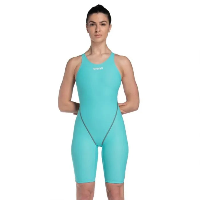 ARENA WOMENS POWERSKIN ST NEXT KNEESUIT AQUAMARINE