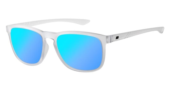 DIRTY DOG SHADOW SATIN CRYSTAL GREY/ICE BLUE MIRROR POLARISED SUNGLASSES