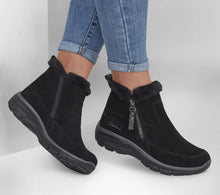 Load image into Gallery viewer, SKECHERS WOMENS EASY GOING COOLZIP BOOTS BLACK
