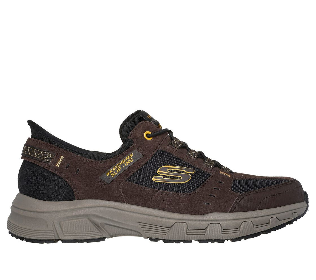 SKECHER MENS OAK CANYON SLIP IN BROWN/BLACK