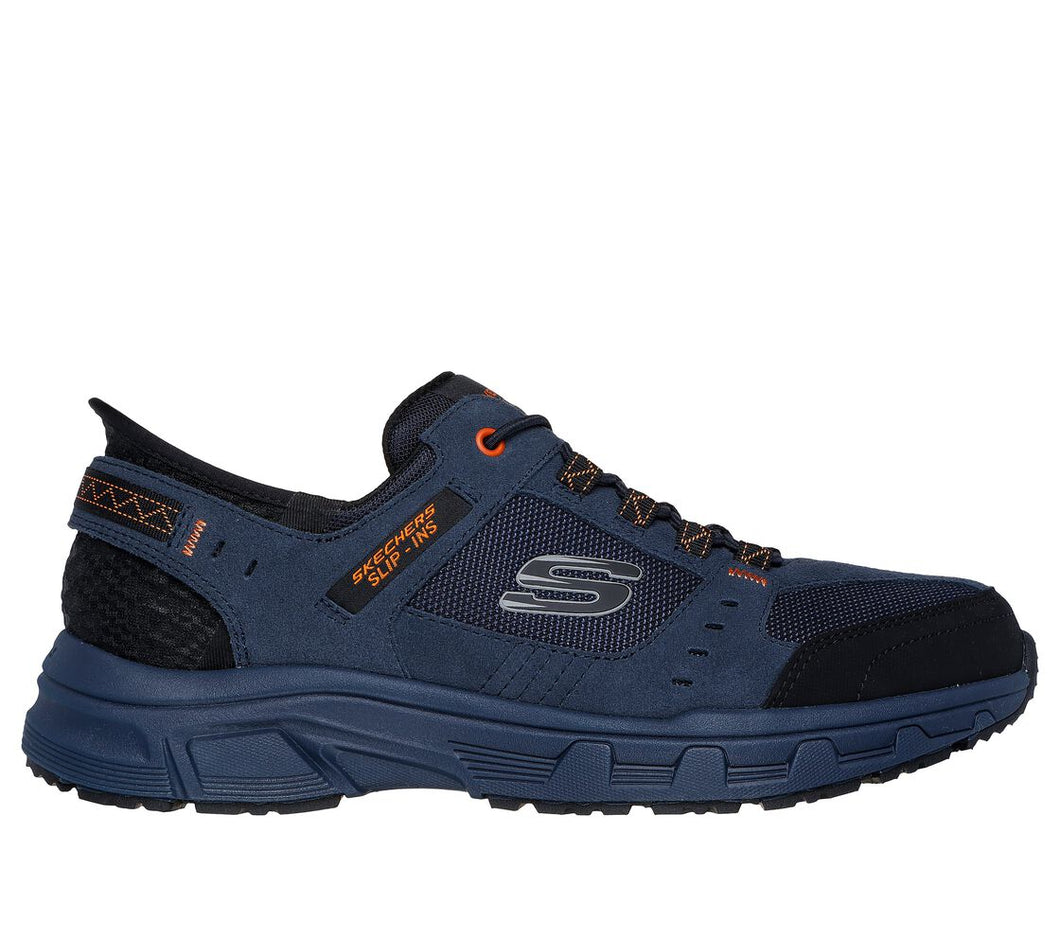 SKECHER MENS OAK CANYON SLIP IN NAVY/ORANGE