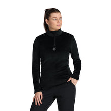 Load image into Gallery viewer, SPYDER SHIMMER BUG 1/2 ZIP BLACK SMALL
