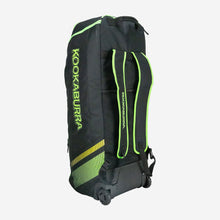 Load image into Gallery viewer, KOOKABURRA WD2000 WHEELIE DUFFLE BAG BLACK/GREEN
