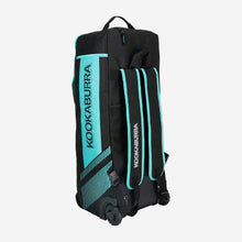 Load image into Gallery viewer, KOOKABURRA WD6000 WHEELIE DUFFLE BAG BLACK/TEAL
