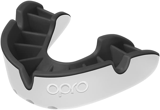 OPRO JUNIOR G5 SILVER MOUTHGUARD WHITE/ BLACK