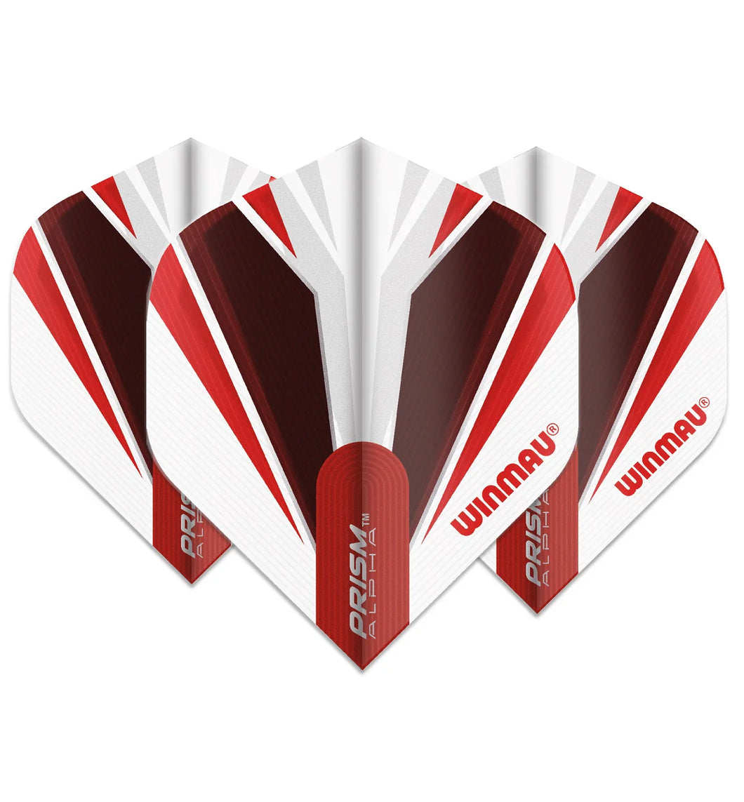 WINMAU PRISM ALPHA DART FLIGHTS RED /WHITE