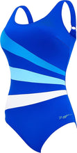 Load image into Gallery viewer, ZOGGS WOMENS SANDON ADJUSTABLE SCOOPBACK ONEPIECE SWIMSUIT BLUE
