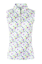 Load image into Gallery viewer, PURE GOLF WOMENS RISE SLEEVELESS POLO SHIRT - ETHEREAL BOUQUET
