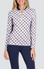 Load image into Gallery viewer, TAIL LILA GRACE LONG SLEEVE TOP MANDARIN COLLAR DIVINE GEO
