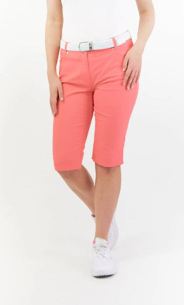 PURE GOLF WOMENS TRUST BERMUNDA SHORTS - CORAL