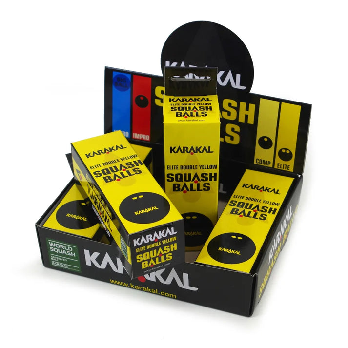 KARAKAL ELITE DOUBLE YELLOW PROFESSIONAL BALL 3 PACK