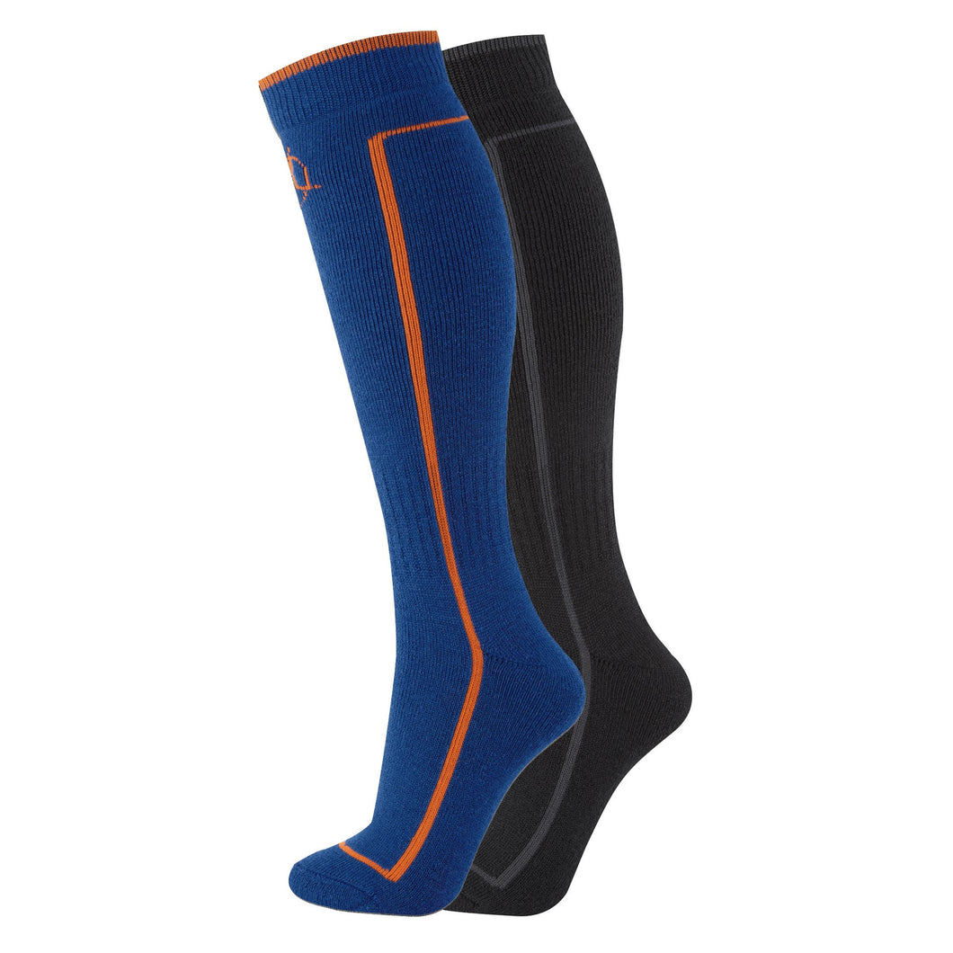 MANBI ADULT PERFORMANCE SKI SOCK TWIN PACK BLACK/BLUE