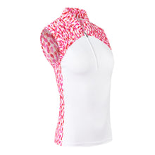 Load image into Gallery viewer, PURE GOLF WOMENS FREDA SLEEVELESS POLO SHIRT PETAL POLKA
