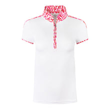 Load image into Gallery viewer, PURE GOLF WOMENS BROOKE CAP POLO SHIRT PETAL POLKA
