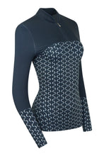 Load image into Gallery viewer, PURE GOLF AMANDA LADIES LONG SLEEVE POLO DUSK NAVY
