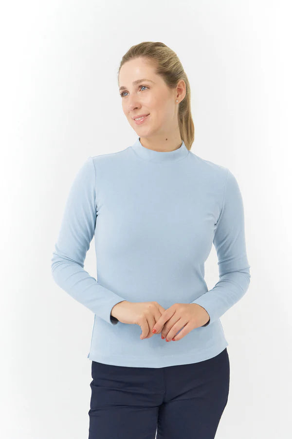 PURE GOLF OLWEN MOCK NECK POWDER BLUE