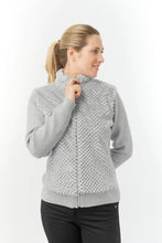 Load image into Gallery viewer, PURE GOLF  ELLISA KNIT CARDIGAN FAUX FUR PALE GREY
