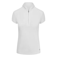 Load image into Gallery viewer, PURE GOLF WOMENS BLOOM CAP SLEEVE POLO SHIRT WHITE
