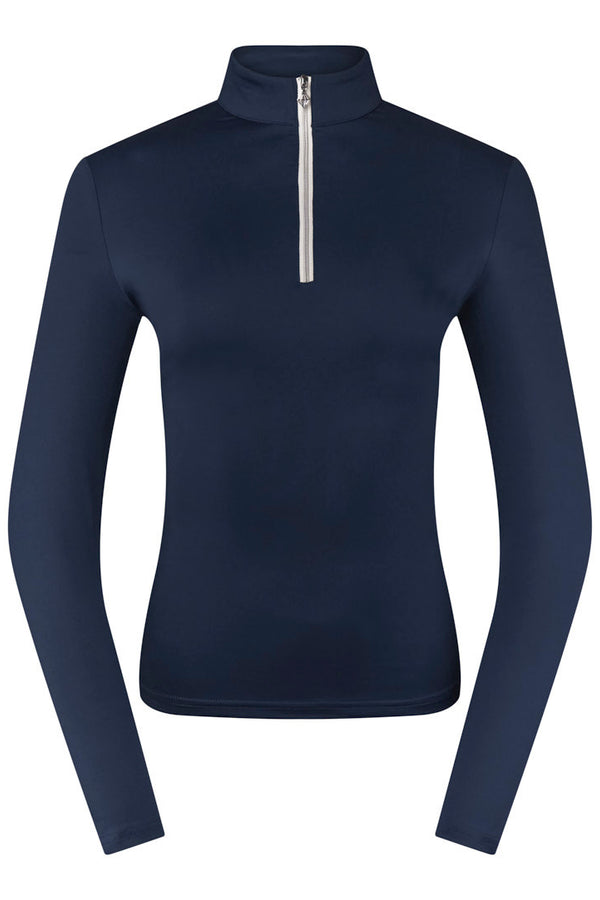 PURE GOLF WOMENS TRANQUILITY PLAIN MID LAYER NAVY