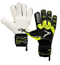 Load image into Gallery viewer, PRECISION JUNIOR FUSION XFLAT CUT FINGER GOALKEEPER GLOVE BLACK/YELLOW
