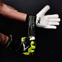 Load image into Gallery viewer, PRECISION JUNIOR FUSION XFLAT CUT FINGER GOALKEEPER GLOVE BLACK/YELLOW
