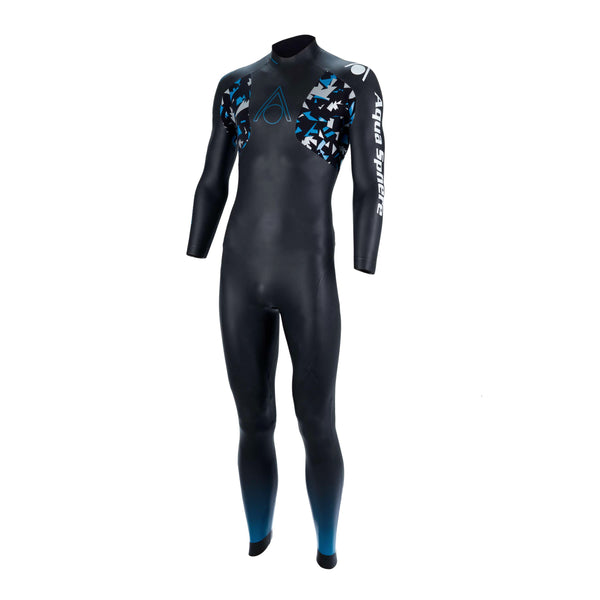 AQUSPHERE MENS AQUASKN FULL BLACK/TURQUOISE 2XL