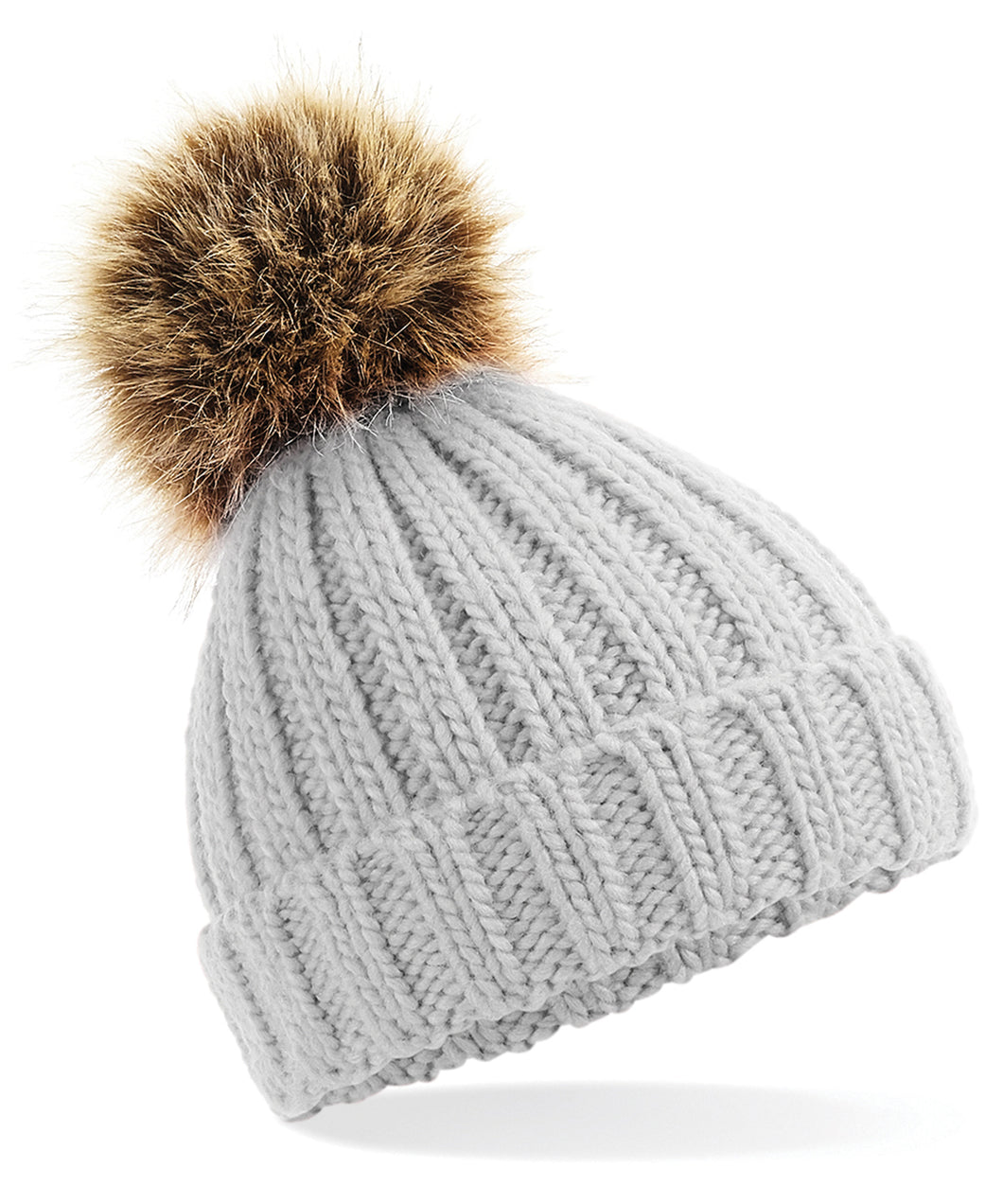 RALAWISE JUNIOR CHUNKY BOBBLE HAT - LIGHT GREY (412B LT GRY )