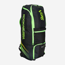 Load image into Gallery viewer, KOOKABURRA WD2000 WHEELIE DUFFLE BAG BLACK/GREEN
