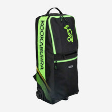 Load image into Gallery viewer, KOOKABURRA WD6000 WHEELIE DUFFLE BAG BLACK/GREEN
