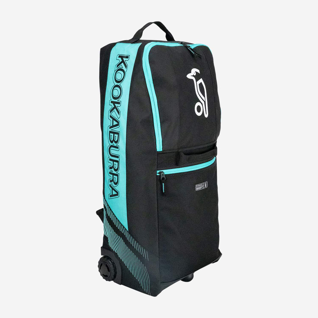 KOOKABURRA WD6000 WHEELIE DUFFLE BAG BLACK/TEAL