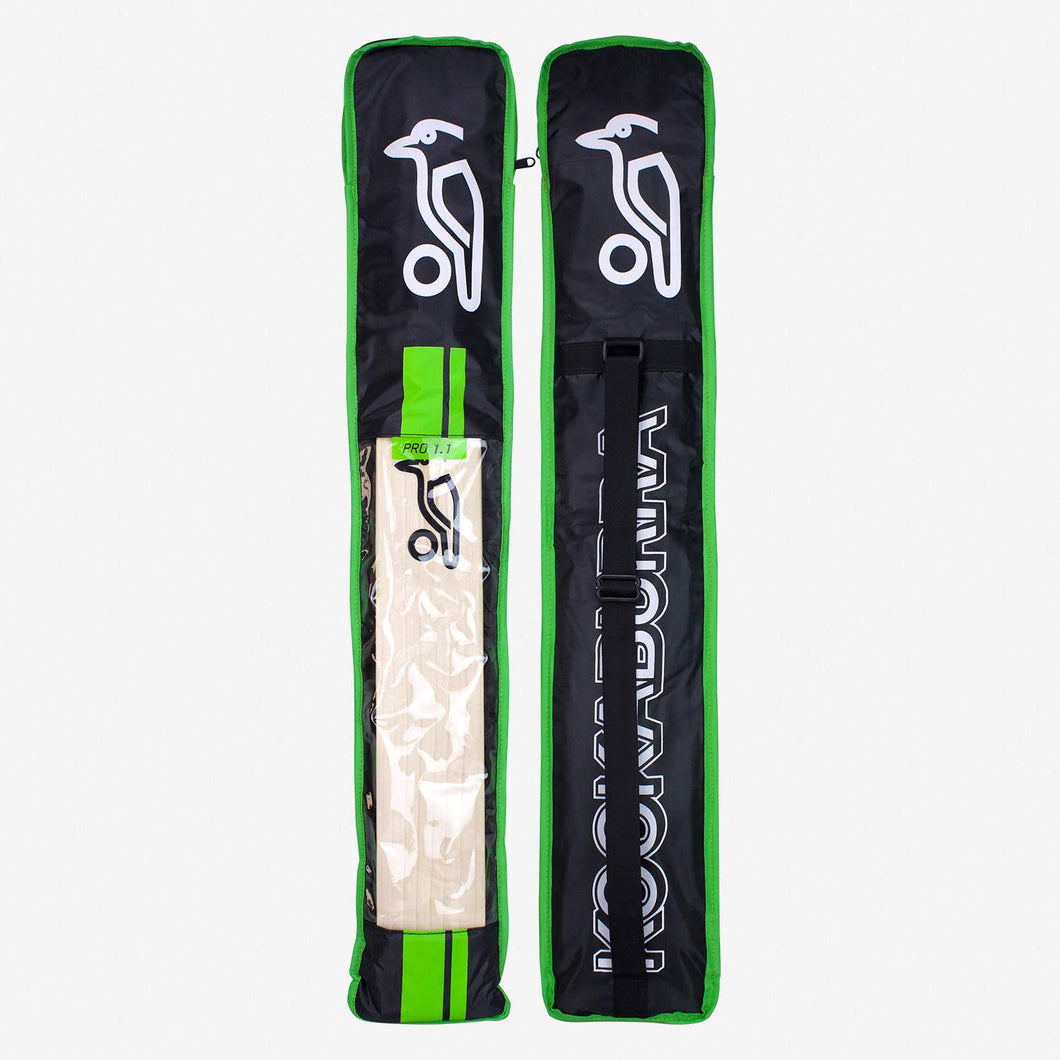 KOOKABURRA PRO 1.1 CRICKET BAT COVER FULL LENGTH BLACK/GREEN