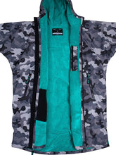 Load image into Gallery viewer, TWO BARE FEET WEATHERPROOF CHANGING ROBE AND MAT GREY CAMO TEAL ADULT
