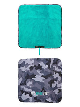 Load image into Gallery viewer, TWO BARE FEET WEATHERPROOF CHANGING ROBE AND MAT GREY CAMO TEAL ADULT
