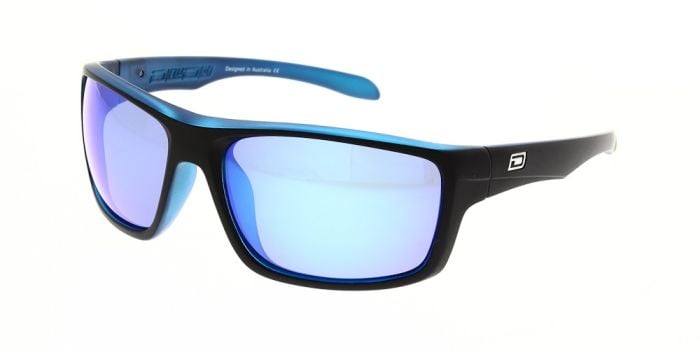 DIRTY DOG AXLE SATIN BLACK CRYSTAL BLUE/GREY MIRROR POLARISED SUNGLASSES