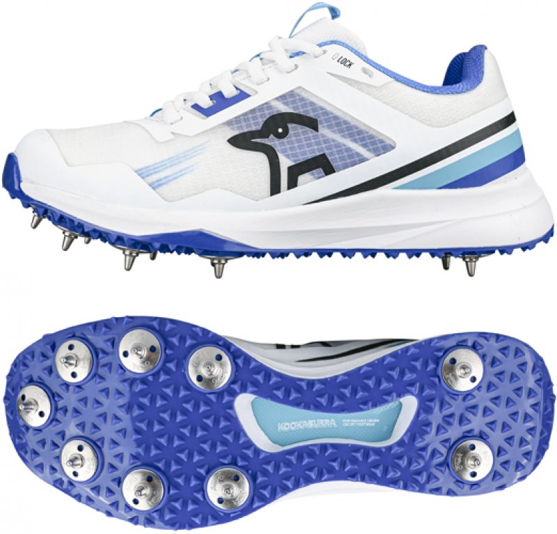 KOOKABURRA SENIOR KC 2.0 CRICKET SPIKE WHITE/BLUE