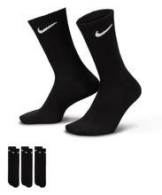 Load image into Gallery viewer, NIKE DRI FIT CREW SOCK BLACK
