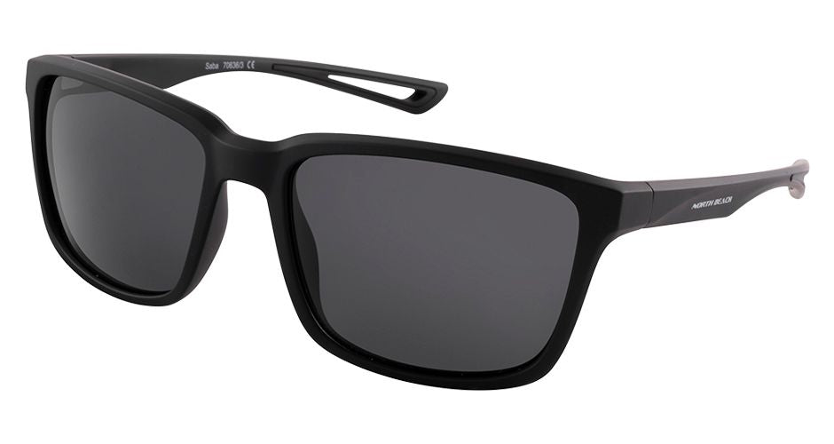 NORTH BEACH SABA MATT BLACK SMOKE SUNGLASSES