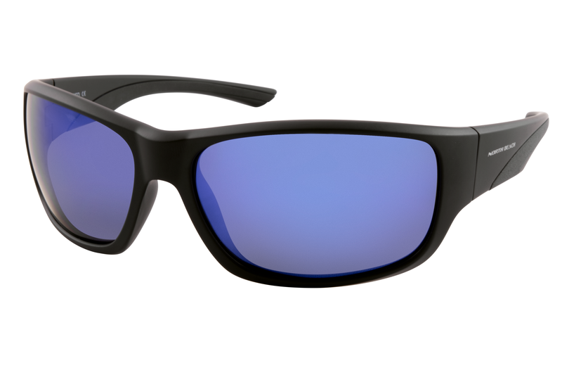 NORTH BEACH GALJEAON MATT BLACK BLUE MIRROR SUNGLASSES