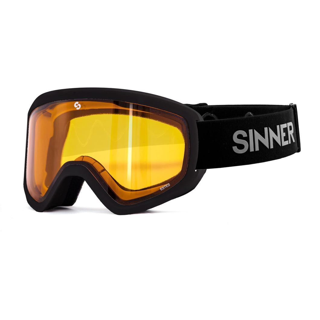 SINNER SENIOR  ESTES SKI GOGLE MATTE BLACK ORANGE LENS