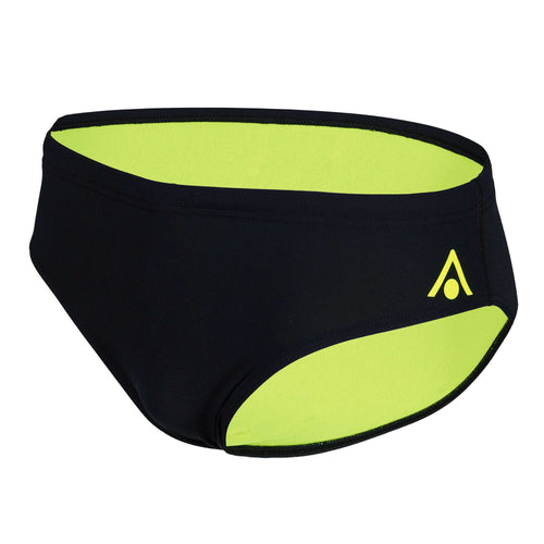 AQUASPHERE MENS ESSENTIAL 8CM SWIM BRIEF BLACK/YELLOW