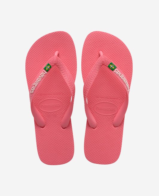 HAVAIANAS GIRLS BRASIL LOGO FLIP FLOPS PINK